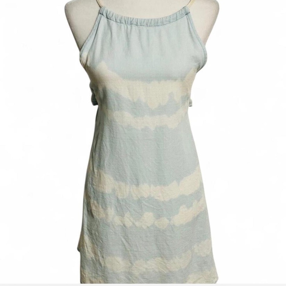 Cloth & Stone | Anthropologie Tie-Dye Swing Mini Dress In Blue Motif Size M